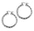 Round Hoop Steel Earrings with Shimmering Boston Links - Monera-Design Co., Ltd