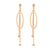 Dangle Drop Ellipse Steel Earrings with Bottom Beads - Monera-Design Co., Ltd