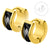 Gold Steel Huggies With Glass Stone - Monera-Design Co., Ltd