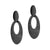 Sandblasted Sparkly Glittering Oval Drop Steel Earrings - Monera-Design Co., Ltd