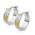 Big Huggies 2 Tone Steel Earrings with Eroding Lines - Monera-Design Co., Ltd
