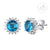 Silver 925 Stud Flower Earrings with Rhodium Plating and Crystals - Monera-Design Co., Ltd