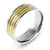 Simple Steel Ring with Gold PVD Lines - Monera-Design Co., Ltd