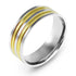 Simple Steel Ring with Gold PVD Lines