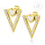 Gold Triangle Earrings with Heart in Centre - Monera-Design Co., Ltd