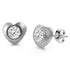 Heart with CZ Stud Steel Earrings