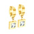 Steel Huggies Earrings with Drop Square CZ Stone - Monera-Design Co., Ltd