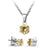 Stainless Steel Round CZ Set - Necklace+Chain+Earrings - Monera-Design Co., Ltd
