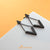 Steel Edgy V Shape Triangle Chain Drop Stud Earrings - Monera-Design Co., Ltd