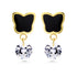 Butterfly Shape Stud Earrings with Epoxy and CZ