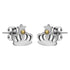 Steel Crown Stud Earrings with Gold Dot