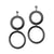 Steel Double Round Dangle Drop Earrings - Monera-Design Co., Ltd