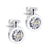 Stud Earrings Clock White CZ Design - Monera-Design Co., Ltd