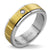 Steel CZ Inlay High Fashion Classic Wide Band Ring - Monera-Design Co., Ltd