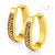 Gold Steel Cubic Zirconia Hoop Huggie Earrings - Monera-Design Co., Ltd