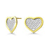 Large Heart Two Tone Steel Earrings