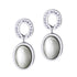 Drop Steel Earrings With Big Stone and CZ