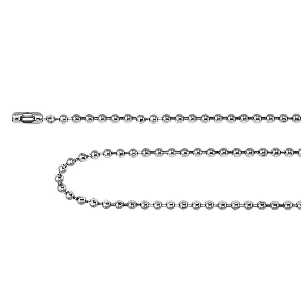 Stainless Steel Ball Chain 2.5 mm Steel / 70 cm .5 mm