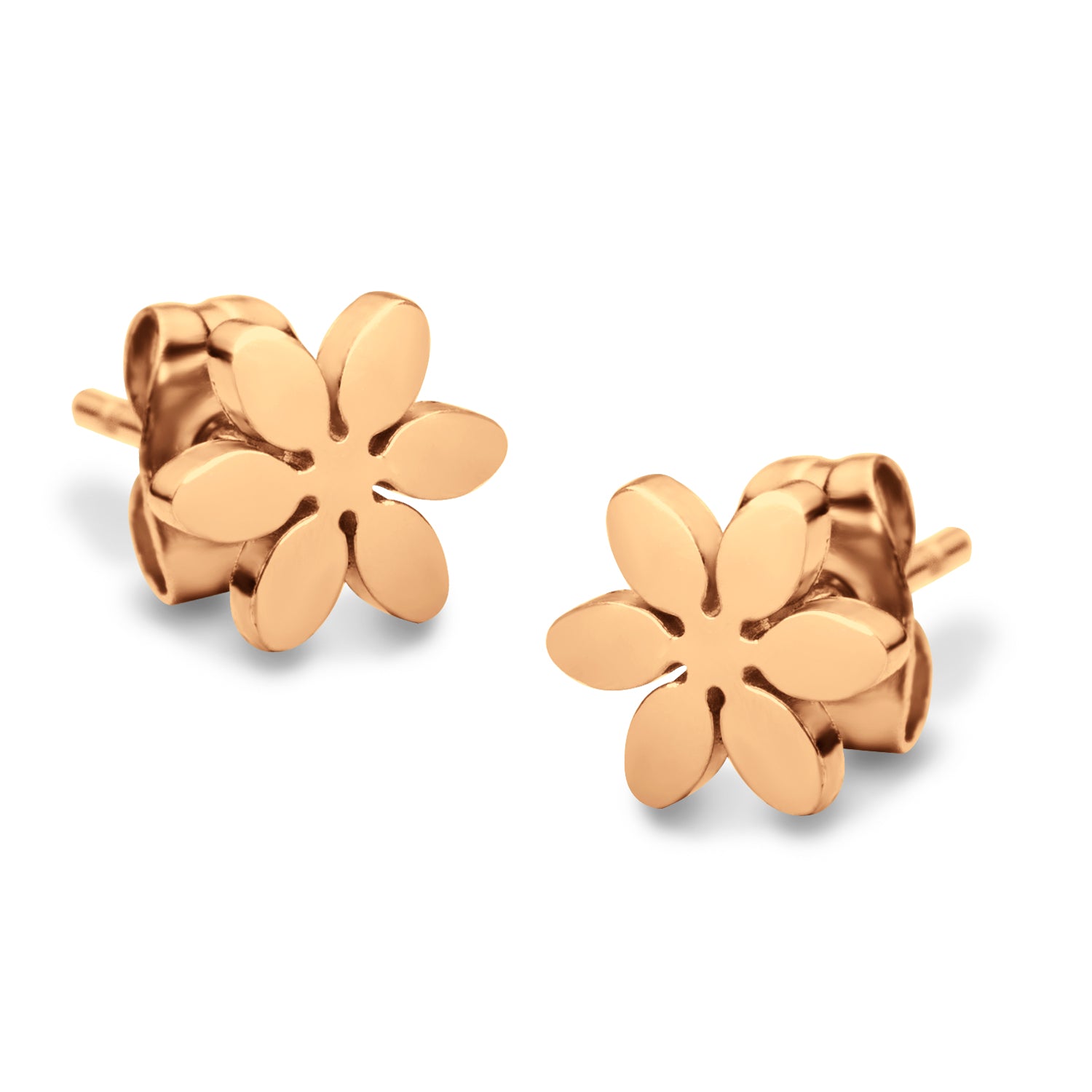 Delicate Small Tiny Daisy Flower Stud Steel Earrings