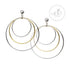 Big Triple Round Circle Steel Hoop Earrings for Women
