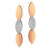 Stud Oval Shape Sandblasted 2 Tone Steel Earrings - Monera-Design Co., Ltd