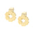 Stud Gold Steel Earrings with Heart and David Star Cut - Monera-Design Co., Ltd