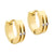 Steel Huggies 4 MM Earrings With Crystals and Eroding Line - Monera-Design Co., Ltd