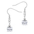 Sparkly Square CZ Dangle Drop Steel Earrings