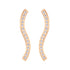 Stainless Steel Climber Earrings Wave CZ Design