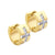 Steel Huggies Hoop Earrings with Glued CZ stones Cross Design - Monera-Design Co., Ltd
