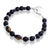 Stainless Steel Bracelet with 2 tiger eye drop beads mix with black beads - Monera-Design Co., Ltd