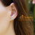 Pair Round Circle Solitaire Cubic Zirconia Bezel Stud Steel Earrings - Monera-Design Co., Ltd