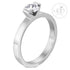 Stainless Steel Engagement Ring with White CZ