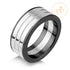 Black PVD Two Tones Stainless Steel Ring with Cutting Layers