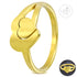 Gold Color Plated Matte Finished Double Love Heart Steel Ring