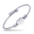Flexible Stainless Steel Center Heart Twisted Cable Wire Bangle