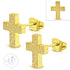 Delicate Small Tiny Sparkly Cross Stud Steel Earrings