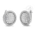 Silver 925 Clip Round Earrings with Rhodium Plating and CZ
