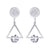 Stud Earrings With Dangle Triangle and CZ - Monera-Design Co., Ltd