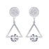 Stud Earrings With Dangle Triangle and CZ
