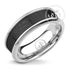 Stainless Steel Laser design Ring with CZ and Black PVD