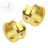 Unisex Yellow Gold Hoop Earrings with CZ