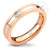 Silver and Rose Gold Steel Ring With CZ - Monera-Design Co., Ltd
