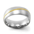 Round Shape Steel 8 MM Ring with Gold Line on Top