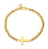 Cross Gold Steel Beads Bracelet