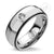 Stainless Steel Ring with PVD on the Edge and Cubic Zircon - Monera-Design Co., Ltd