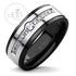 Steel Black Ring With Line of CZ Stones