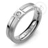 Classic Sleek Chic Stainless Steel Bright CZ Inlay Band Ring