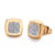 Small Glittering Sparkly Rounded Square Stud Steel Earrings - Monera-Design Co., Ltd