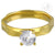 Gold Color Plated Prong-Set Round Steel Ring - Monera-Design Co., Ltd